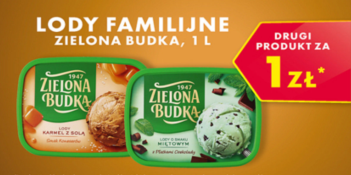 Biedronka: 1 zł za lody familijne Zielona Budka - drugi produkt 28.06.2022