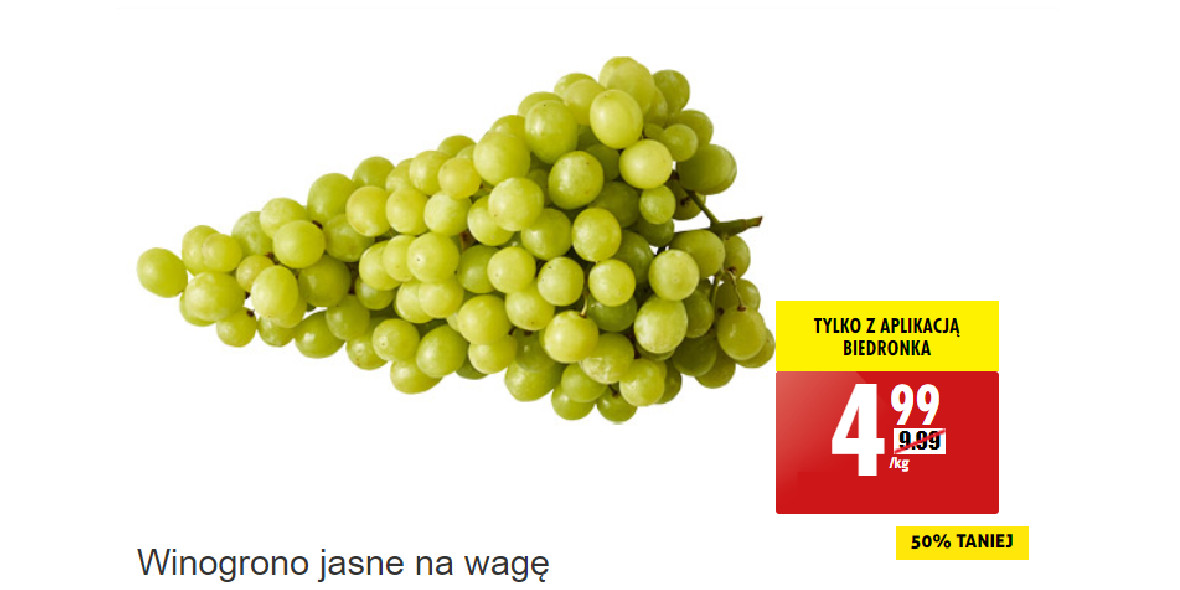 Biedronka: -50% na winogrono jasne 29.09.2023