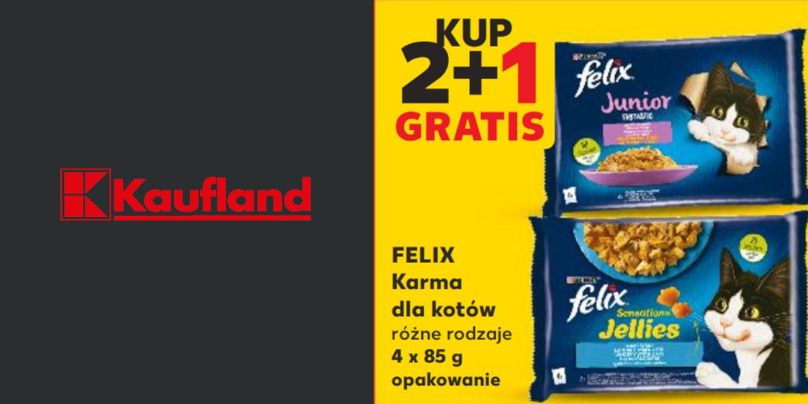 Kaufland: 2+1 GRATIS karma dla kotów FELIX 16.05.2024