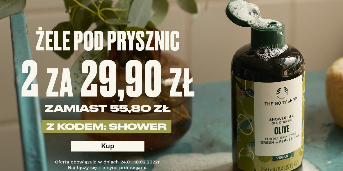 The Body Shop: -25,90 zł za żele pod prysznic 25.01.2022