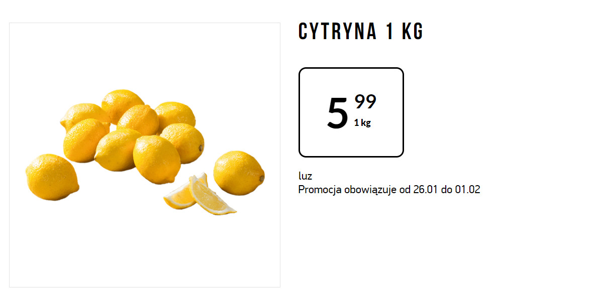 Intermarche: 5,99 zł/kg za cytryny 26.01.2023