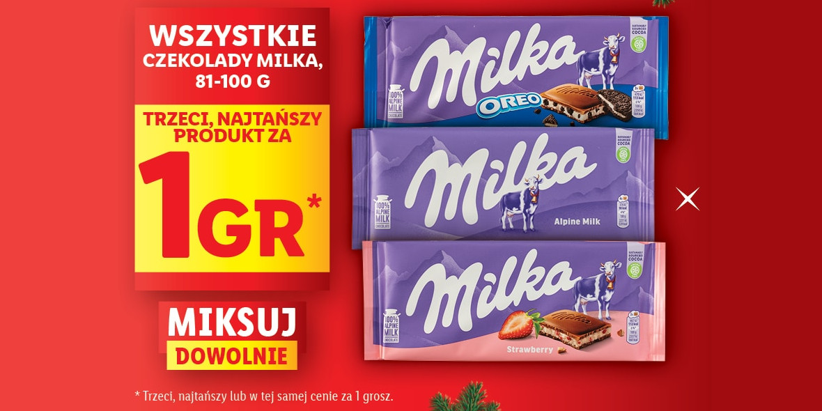 Lidl: 1 grosz za trzecią czekoladę Milka 27.11.2023