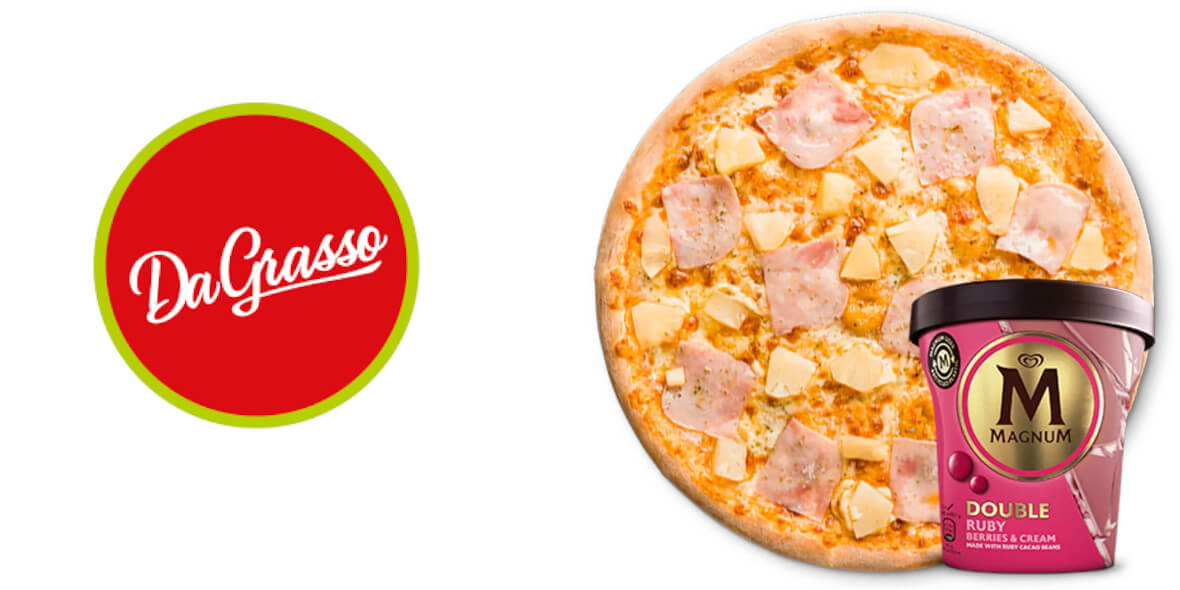 Da Grasso: 13,99 zł za lody Magnum przy zakupie dowolnej pizzy 03.10.2022