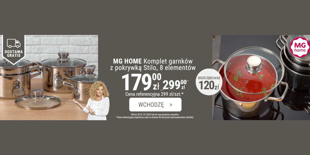 Biedronka Home: -120 zł za komplet garnków MG HOME + darmowa dostawa 25.01.2023