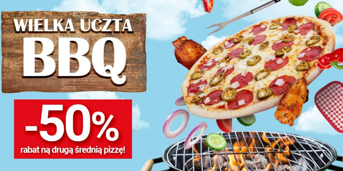 Telepizza:  -50% na drugą średnią pizzę 20.06.2022