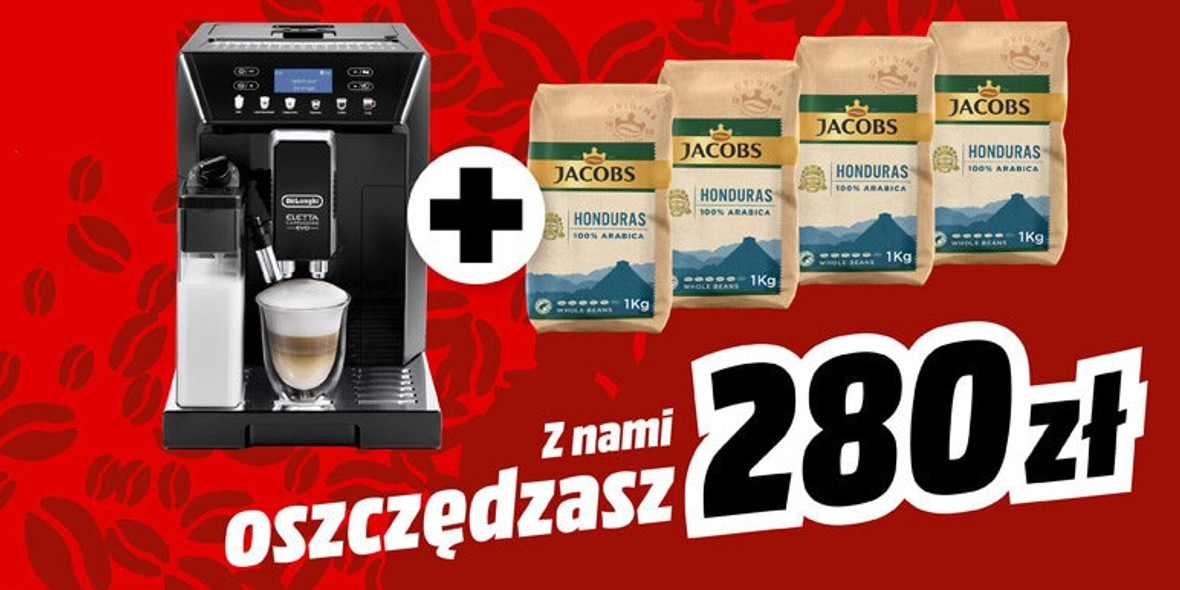 Media Markt: Do -1300 zł na wybrane ekspresy + 4 kg kawy gratis 01.08.2022