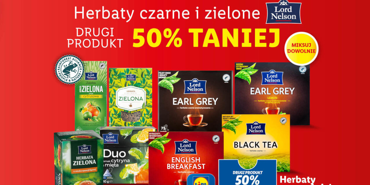 Lidl: -50% na herbaty czarne i zielone 26.09.2022
