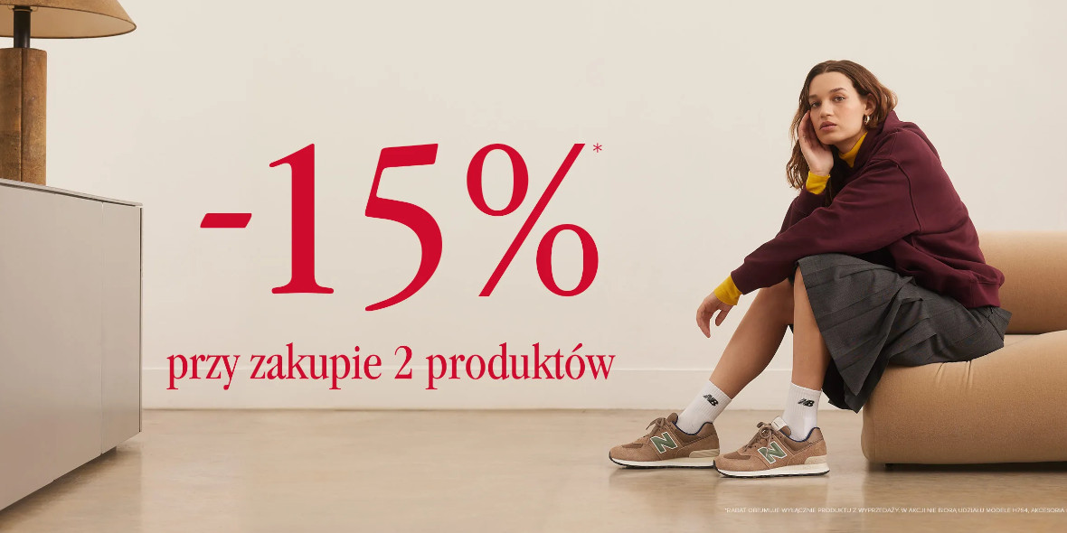 New Balance: -15% przy zakupie 2 produktów 08.03.2024