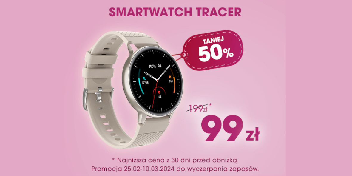 Biedronka Home: -50% na Smartwatch TRACER SMR2 Classy 1.39 25.02.2024