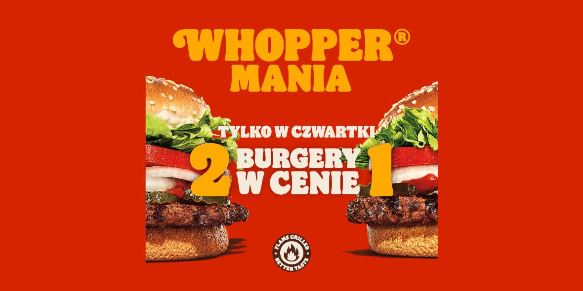 Burger King: 2 za 1 na wybrane burgery!