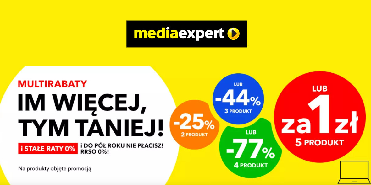 Media Expert:  Do -77% lub piąty produkt za 1 zł 24.06.2022