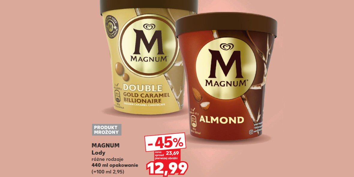 Kaufland: -45% na lody Magnum 11.04.2024