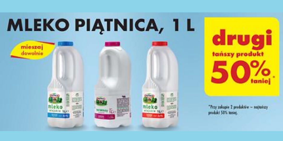 Biedronka: -50% na mleko Piątnica 07.05.2024