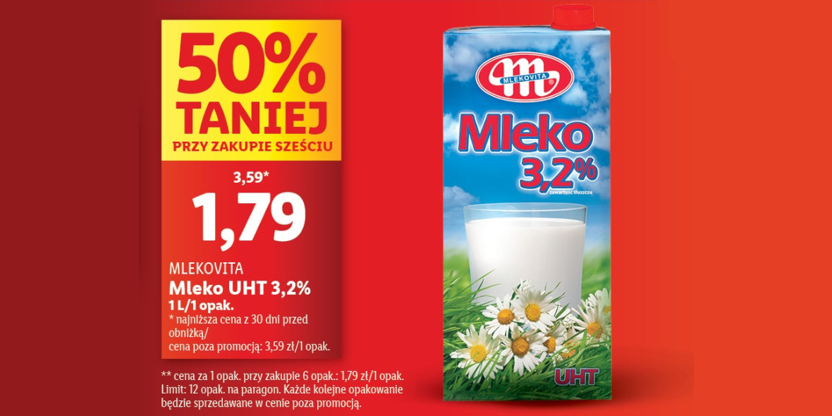 Lidl: -50% na mleko 3,2% 22.04.2024