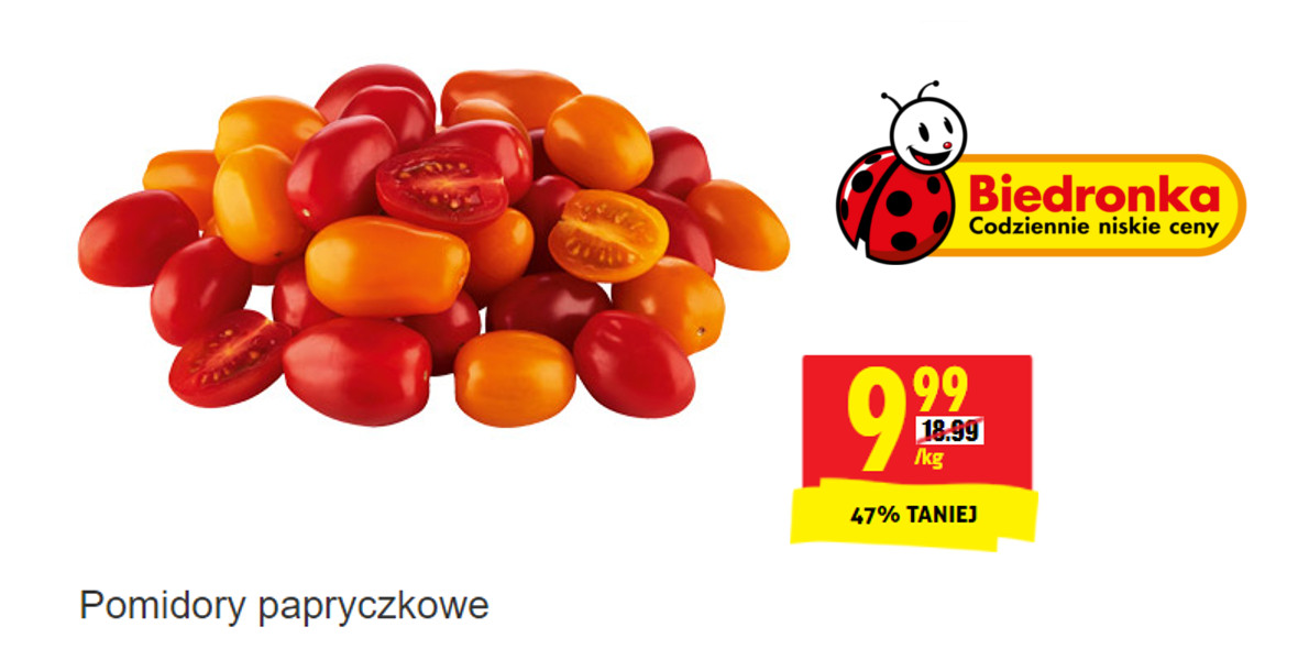Biedronka: -47% na pomidory papryczkowe 20.01.2022