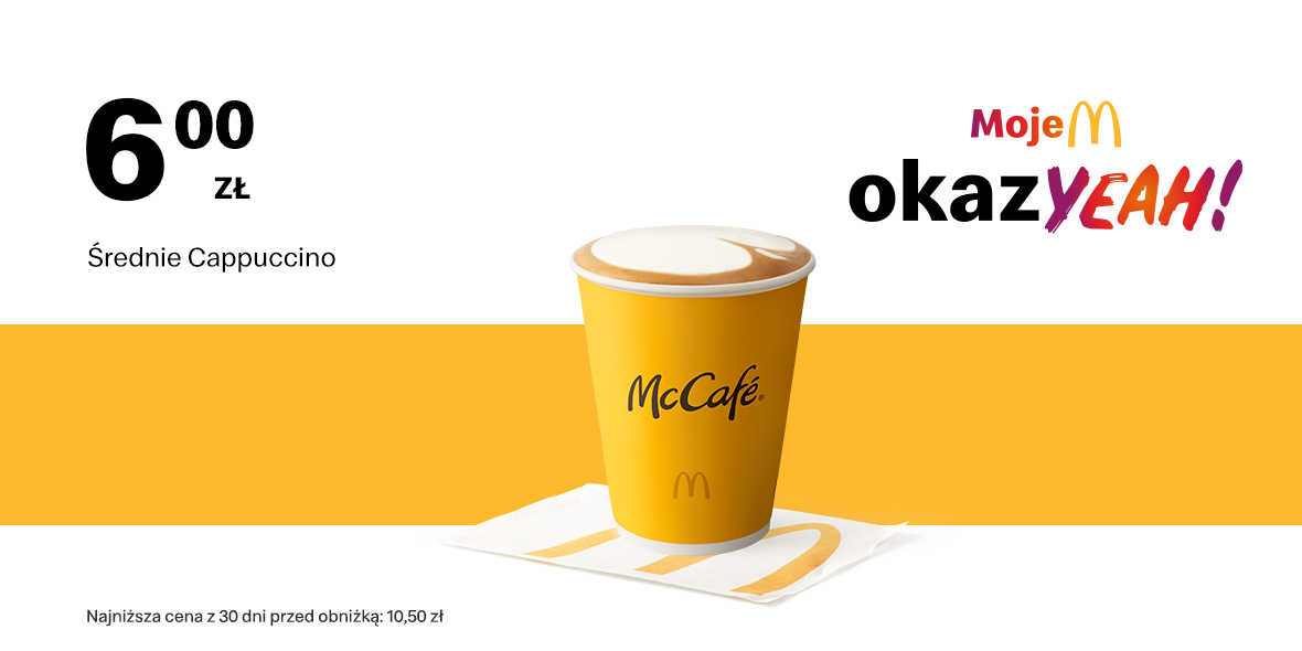 McDonald's: 6 zł za średnie Cappuccino 29.05.2023