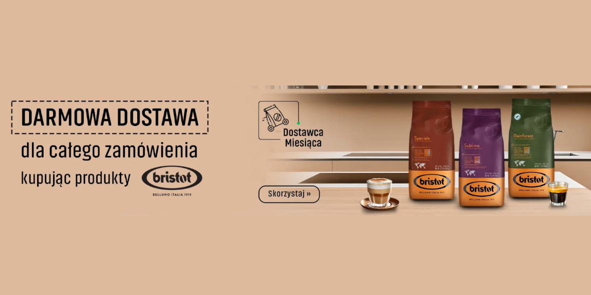 Konesso: Darmowa dostawa  kawy Bristot 03.02.2024