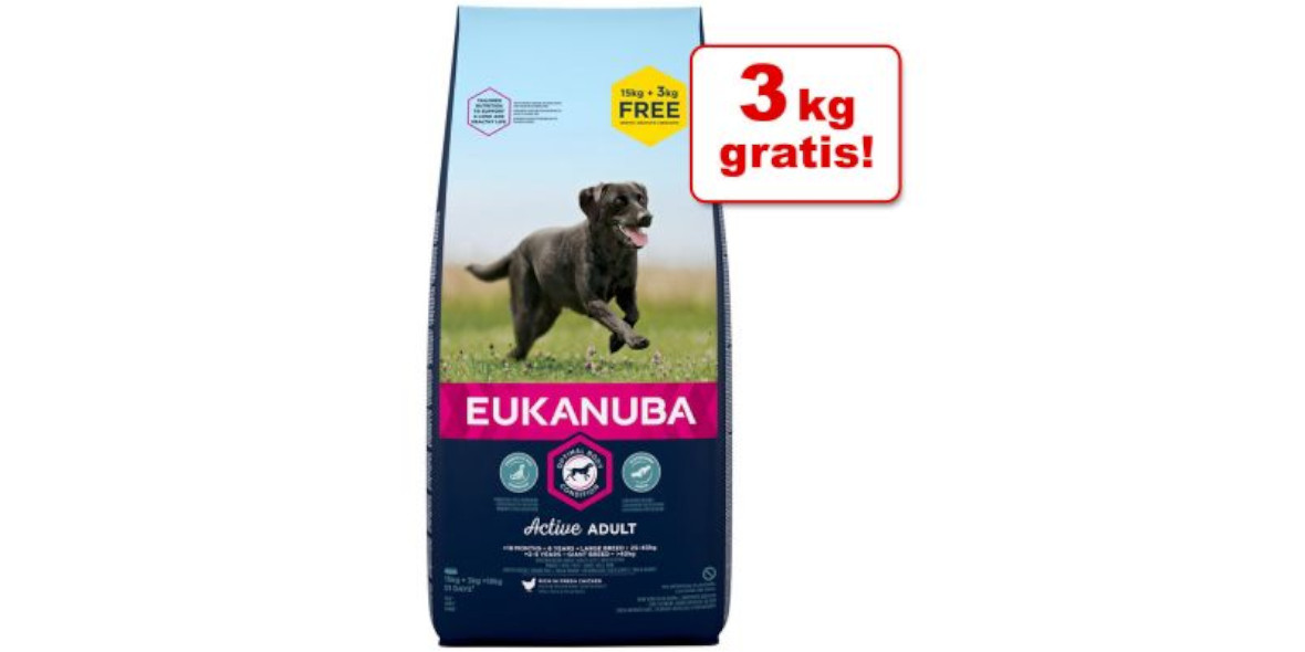 zooplus: 15+3 kg GRATIS - Eukanuba, karma dla psa 21.03.2023