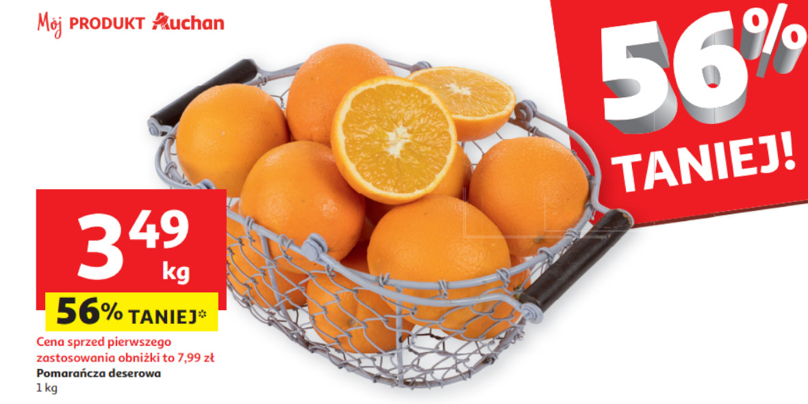 Auchan: -56% na pomarańcze deserowe 29.03.2024