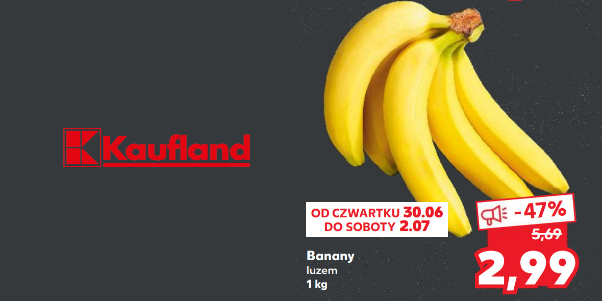 Kaufland: -47% na banany 30.06.2022
