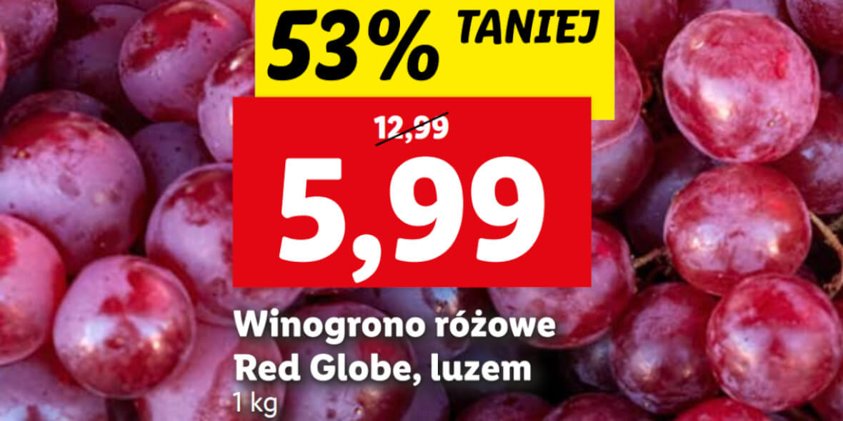 Lidl: -53% na winogrono różowe Red Globe 03.10.2022