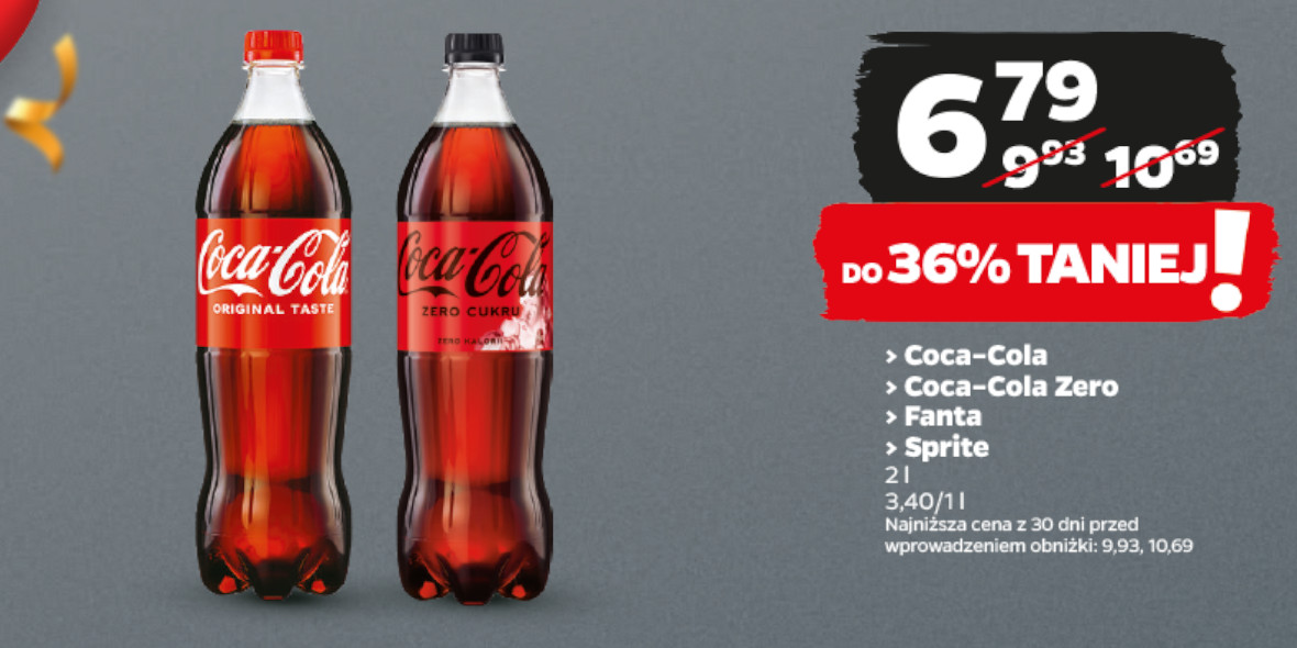 Netto: Do -36% na Coca-Cola/Coca-Cola Zero/Fanta/Sprite 02.10.2023