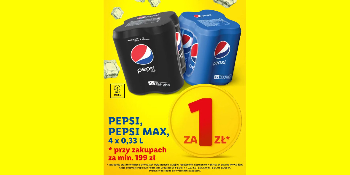 Lidl: 1 zł za Pepsi lub Pepsi Max 23.09.2023