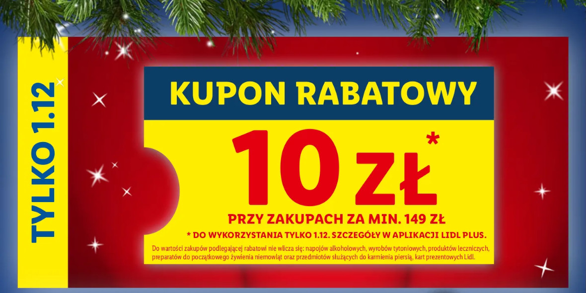 Lidl: KUPON 10 zł na zakupy 01.12.2023