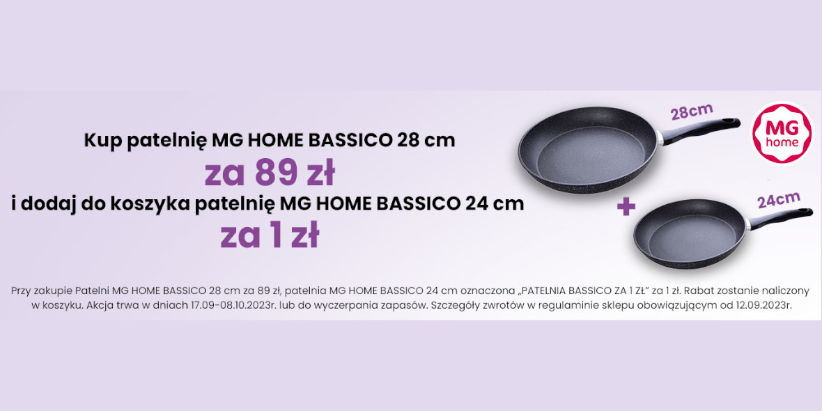Biedronka Home: 1 zł za patelnię MG HOME BASSICO 24 cm 20.09.2023