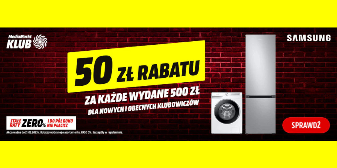 Media Markt: -50 zł za każde wydane 500 zł na AGD 17.03.2023