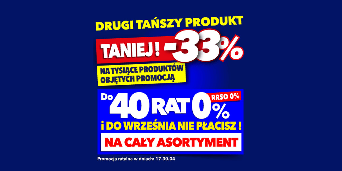 RTV EURO AGD: -33% na drugi produkt 18.04.2024