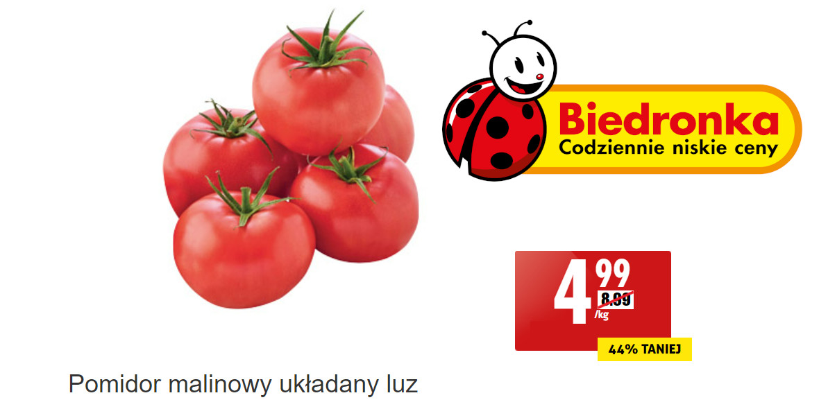 Biedronka: -44% na polskie pomidory malinowe 07.07.2022