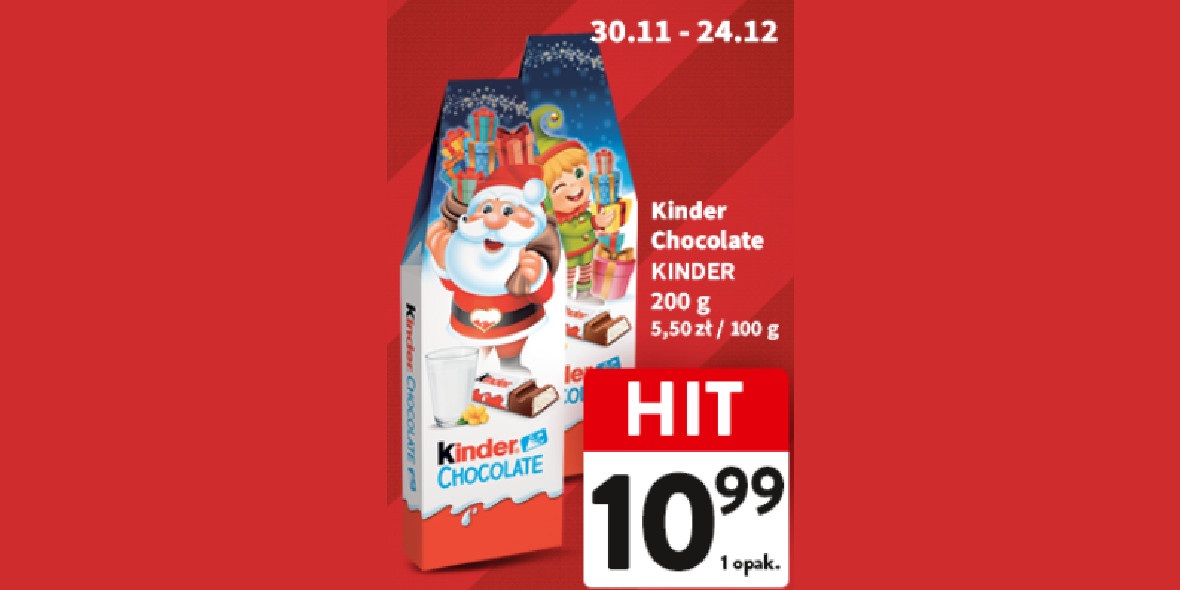 Intermarche: 10,99 zł za Kinder Chocolate Kinder 30.11.2023