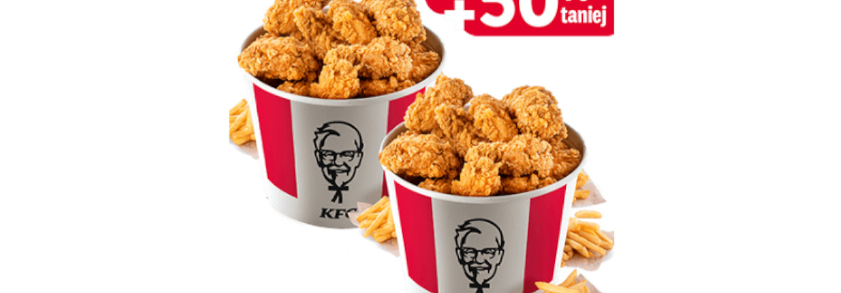 KFC: 115,48 zł Kubełek 30 Hot Wings + drugi 50% taniej