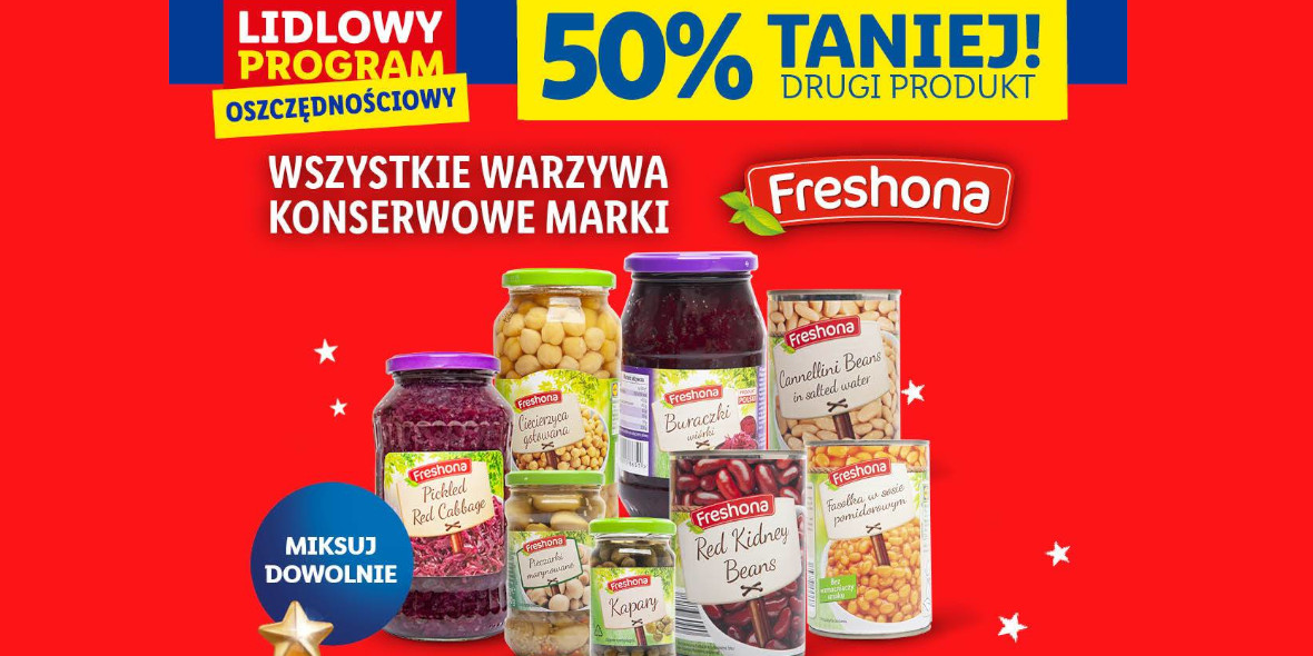 Lidl: -50% na wszystkie warzywa konserwowe marki Freshona 05.12.2022