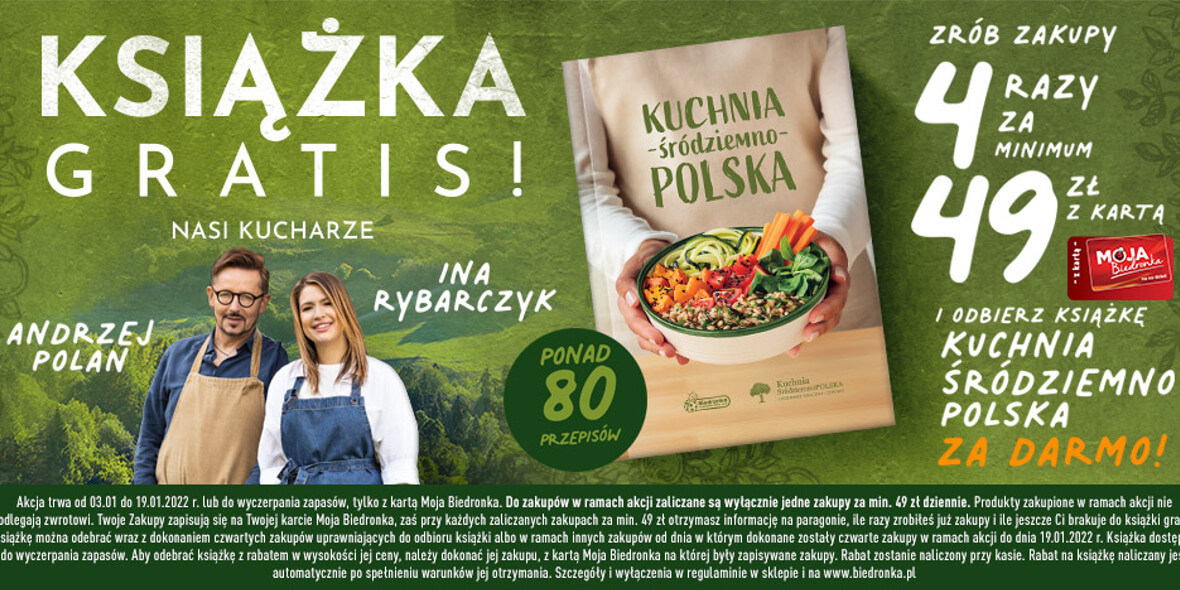 Biedronka: GRATIS książka "Kuchnia ŚródziemnoPolska" 03.01.2022
