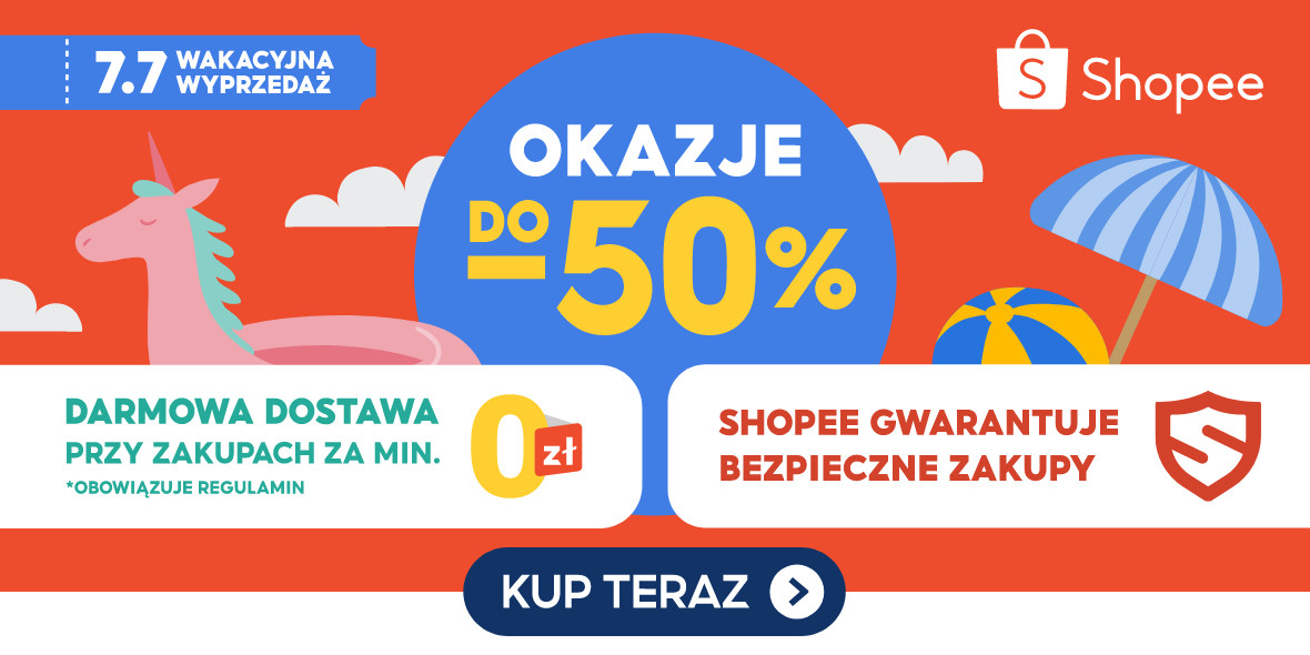 Shopee: Do -50% na wakacyjnej wyprzedaży + KODY 20.06.2022
