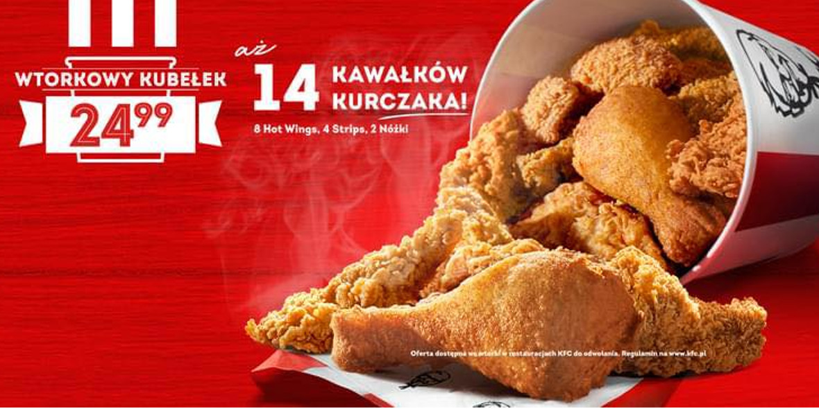 KFC: 24,99 zł za wtorkowy kubełek