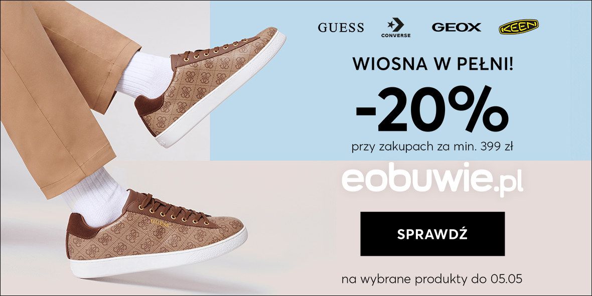 eobuwie.pl: KOD rabatowy -20% na wybrane produkty 30.04.2024
