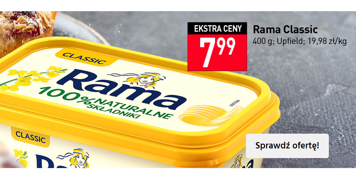 Stokrotka Supermarket: 7,99 zł za margarynę Rama 01.12.2022