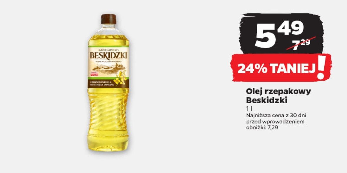 Netto: -24% na olej rzepakowy Beskidzki 20.05.2024