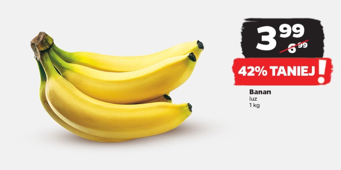 Netto: -42% na banany 13.05.2024