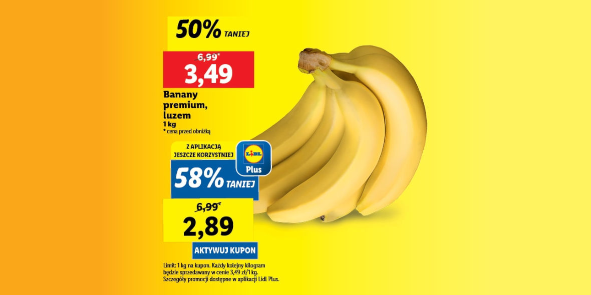 Lidl: Do -58% na banany premium 18.04.2024