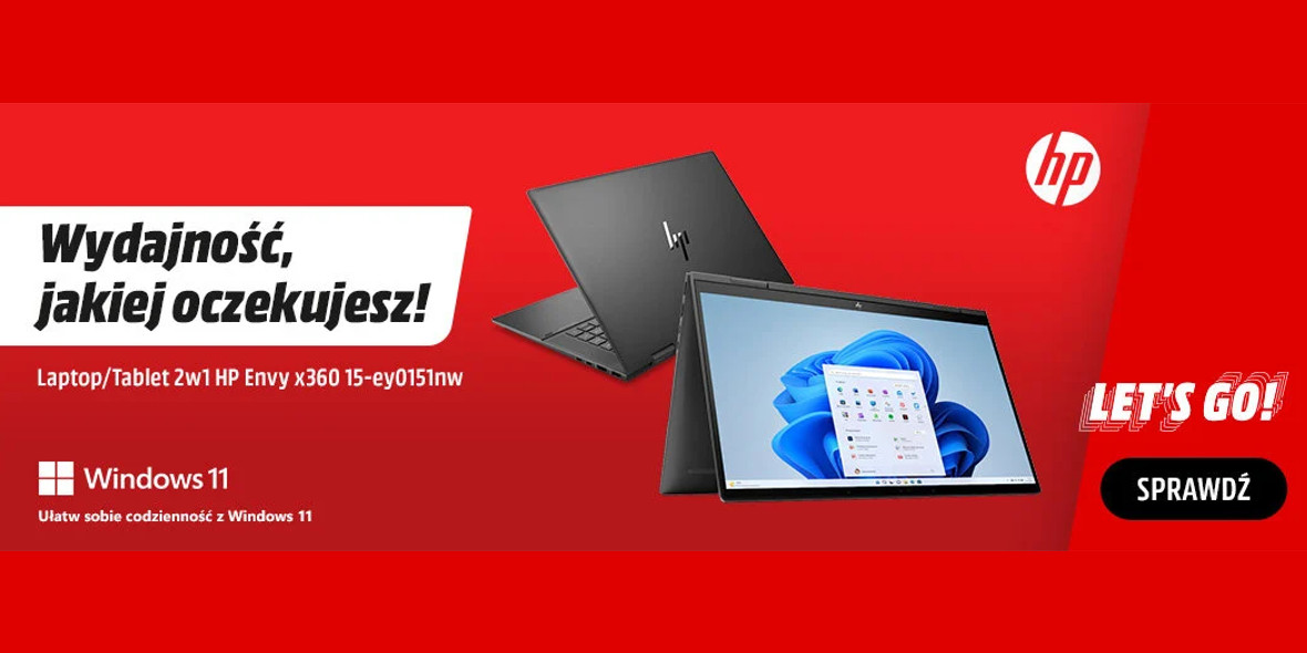 Media Markt: 4499 zł za Laptop/Tablet 2w1 HP Envy x360 15 15.09.2023