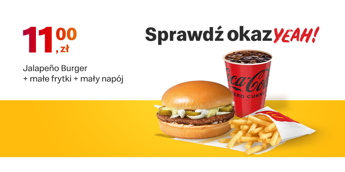 McDonald's: 11 zł Jalapeno Burger + małe frytki + mały napój 20.06.2022