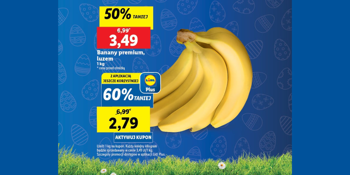 Lidl: Do -60% na banany premium 28.03.2024