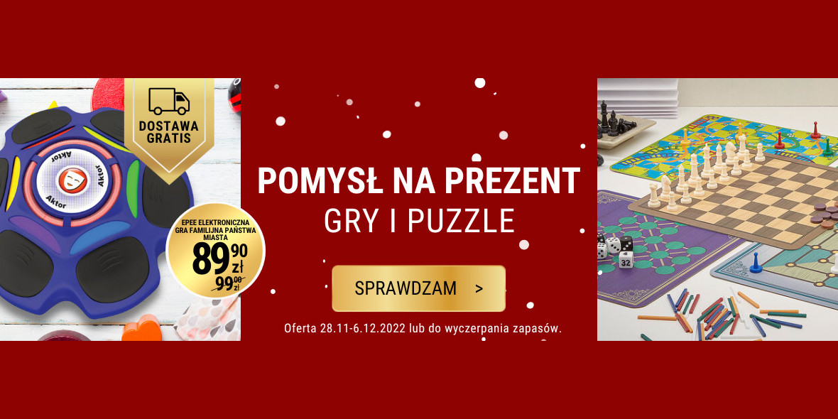 Biedronka Home:  Pomysł na prezent - gry i puzzle 30.11.2022