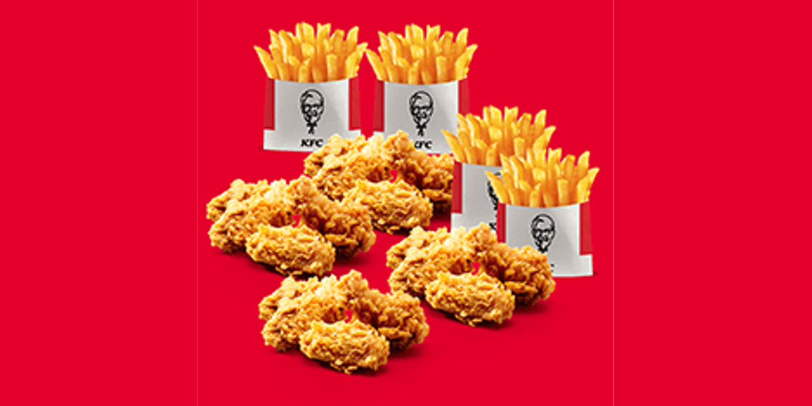 KFC: 69,99 zł 15x Hot Wings + 5x Strips + 4x Frytki