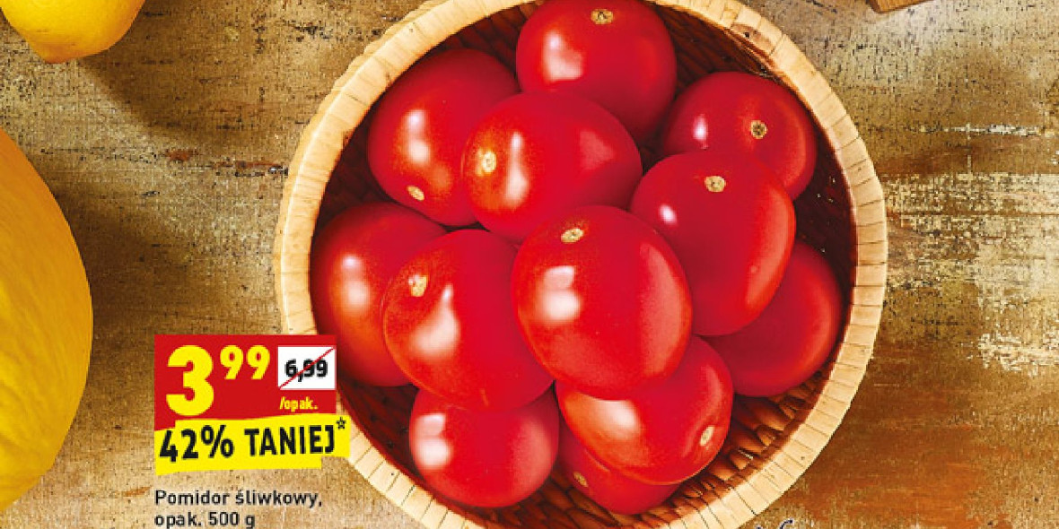 Biedronka: -44% na pomidory śliwkowe 24.01.2022