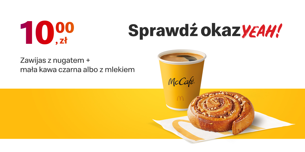 McDonald's: 10 zł Zawijas z nugatem + mała kawa 28.11.2022